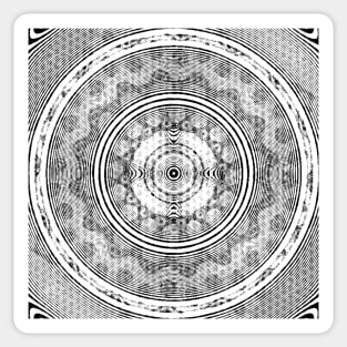 Abstract Op Art Quasi Crystal Vintage Waves Mandala Sticker